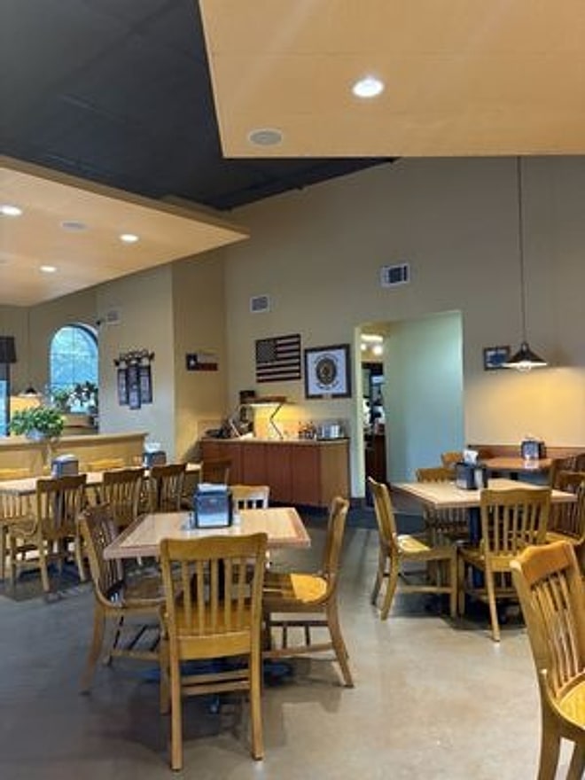 Dining room seating at Pecan St. Station Deli & Grill